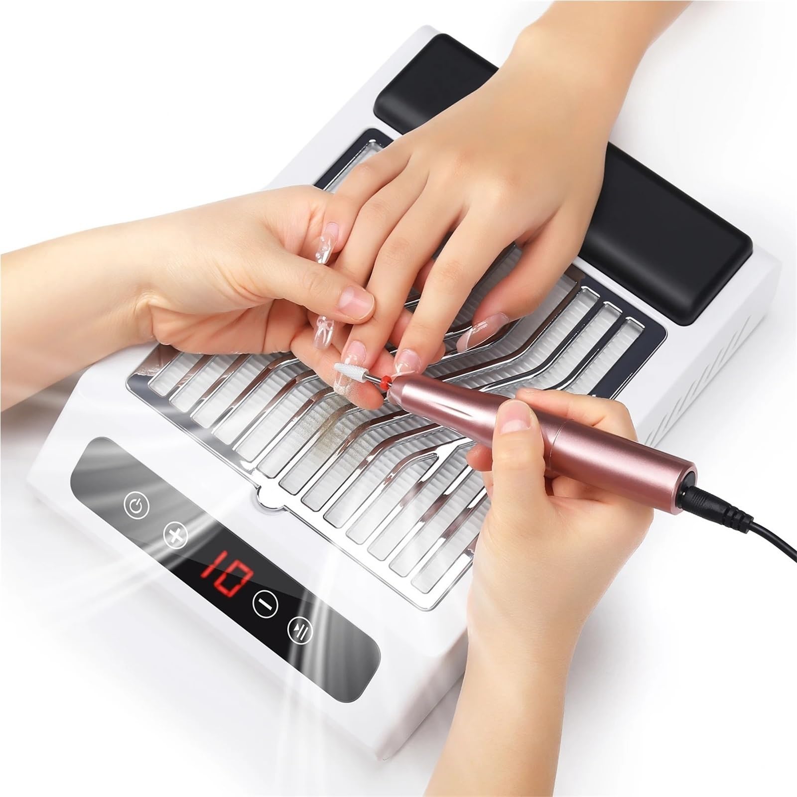 Aspirapolvere per Trapano per Unghie, Filtro Lavabile, aspirapolvere a Basso Rumore, estrattore, Strumenti per Salone di Manicure, Potente con Ventola.