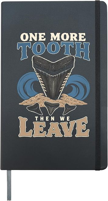 Shark Tooth Hunter Beachcombing Fossil Hunter Gift Hardcover Journal, Black