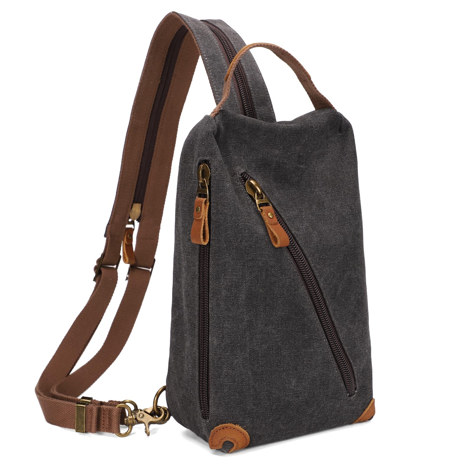 KL928 Canvas Sling Bag Crossbody Bags Small Backpack Pack Travel Purse Convertible Purses for Women Men