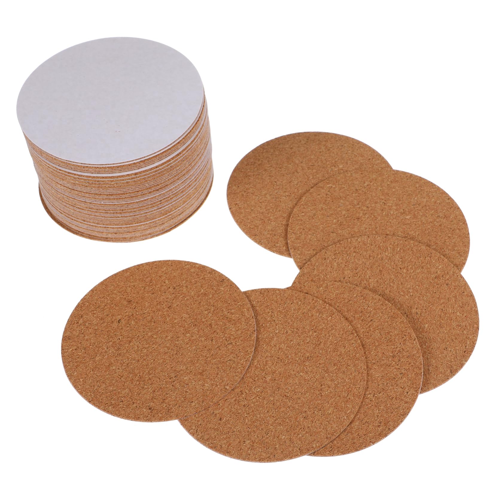 NUOBESTY 5 Ensembles Dessous De Verre en Liège Liés Boire des sous-Verres Tapis De Tasse pour Caboteur De Café À La Maison Décor Rond Plaque Liés Liège Light Brown 60 Pièces X 5