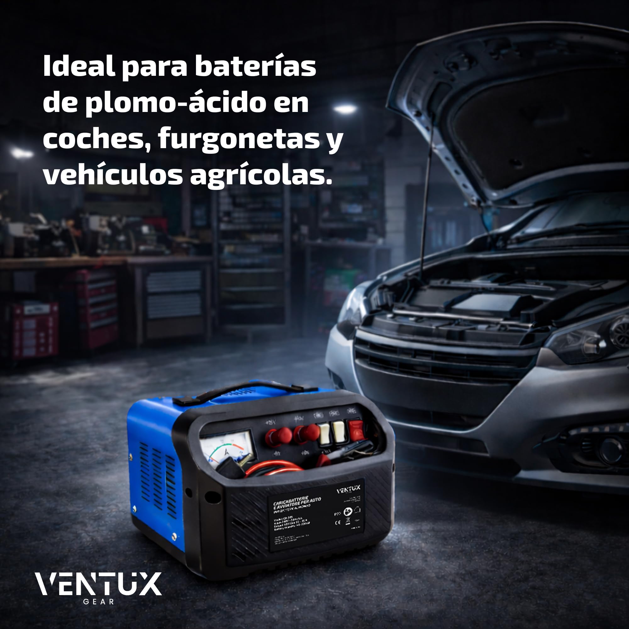 Cargador de Batería de Coche 12V/24V CD-30S – Función Arranque 160A/260A | Cargador Bateria Moto y Vehículos con Amperímetro | Cargador Bateria 12V Plomo con Protecciones de Seguridad