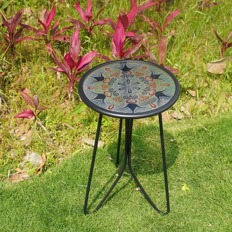 Table d'appoint en métal décoration intérieure extérieure salon balcon - 5