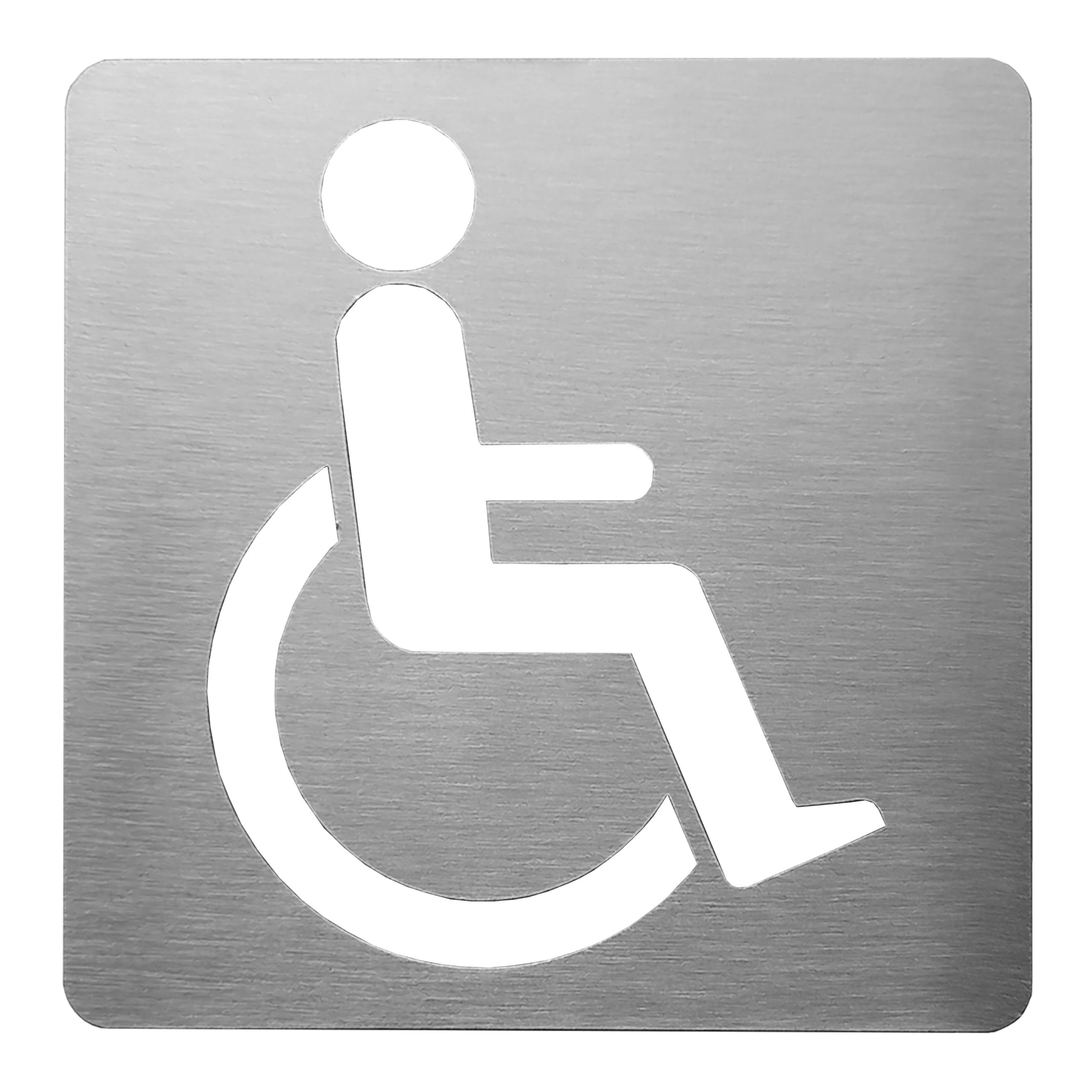 GUIZZO Creart - Targa Personalizzata Acciaio Inox per Locali Pubblici, Targhetta Personalizzata Bagno Donna, Uomo, Disabile, Targhetta Porta Ingresso Toilette Servizi Igienici Made in Italy, 20x20H cm