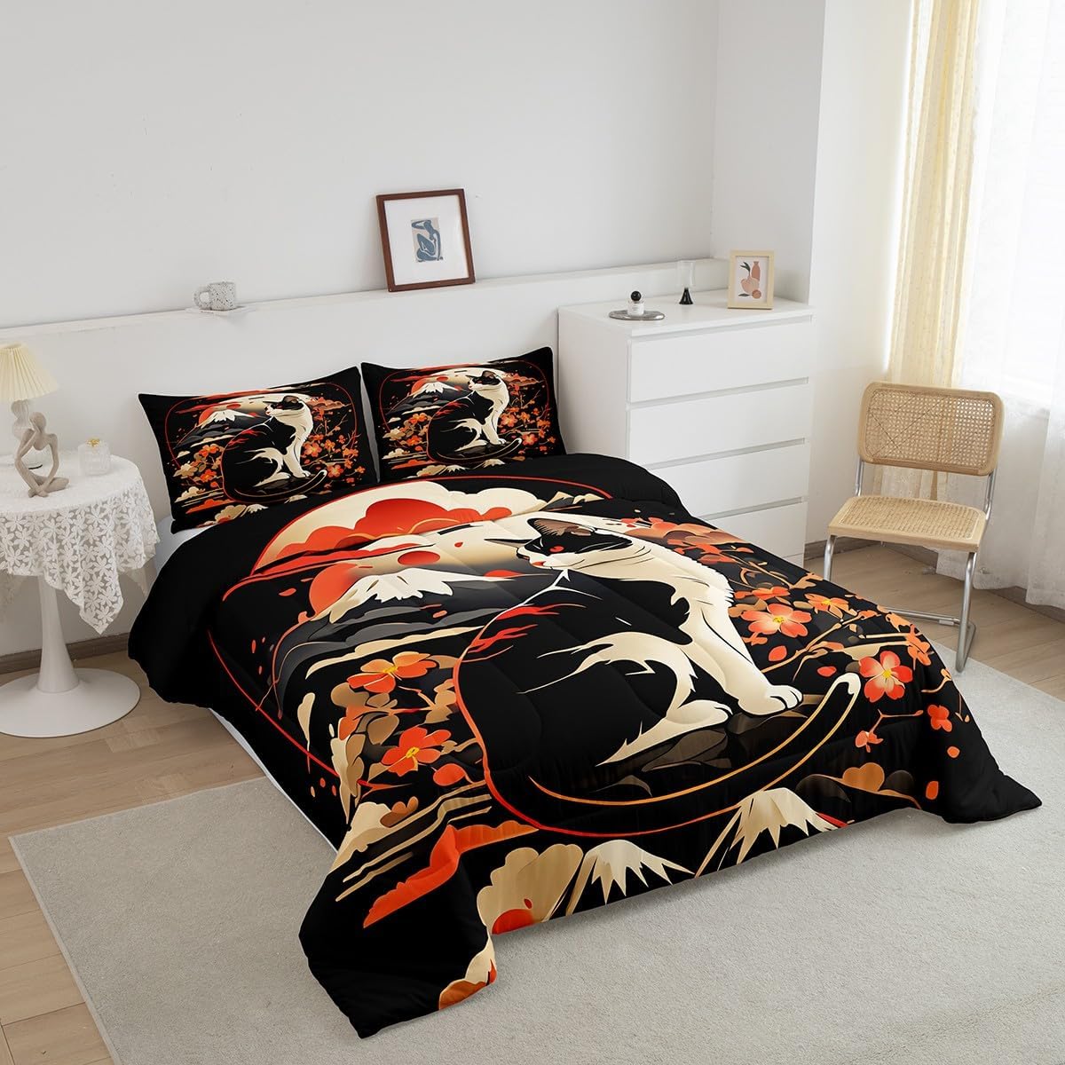 Feelyou Kids Kawaii Cat Anime Comforter Set Full Size Boys Girls image 3