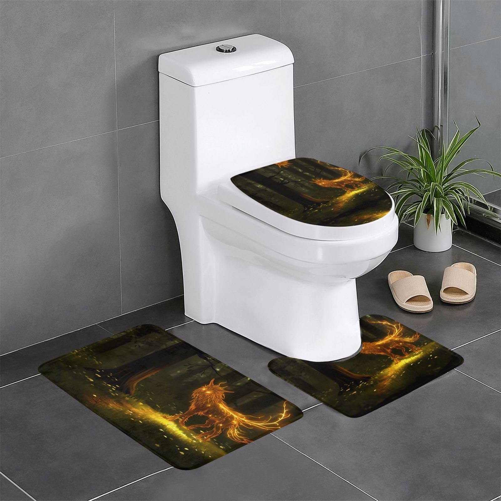 Tapis de douche renard antidérapant et facile à nettoyer pour lavabo