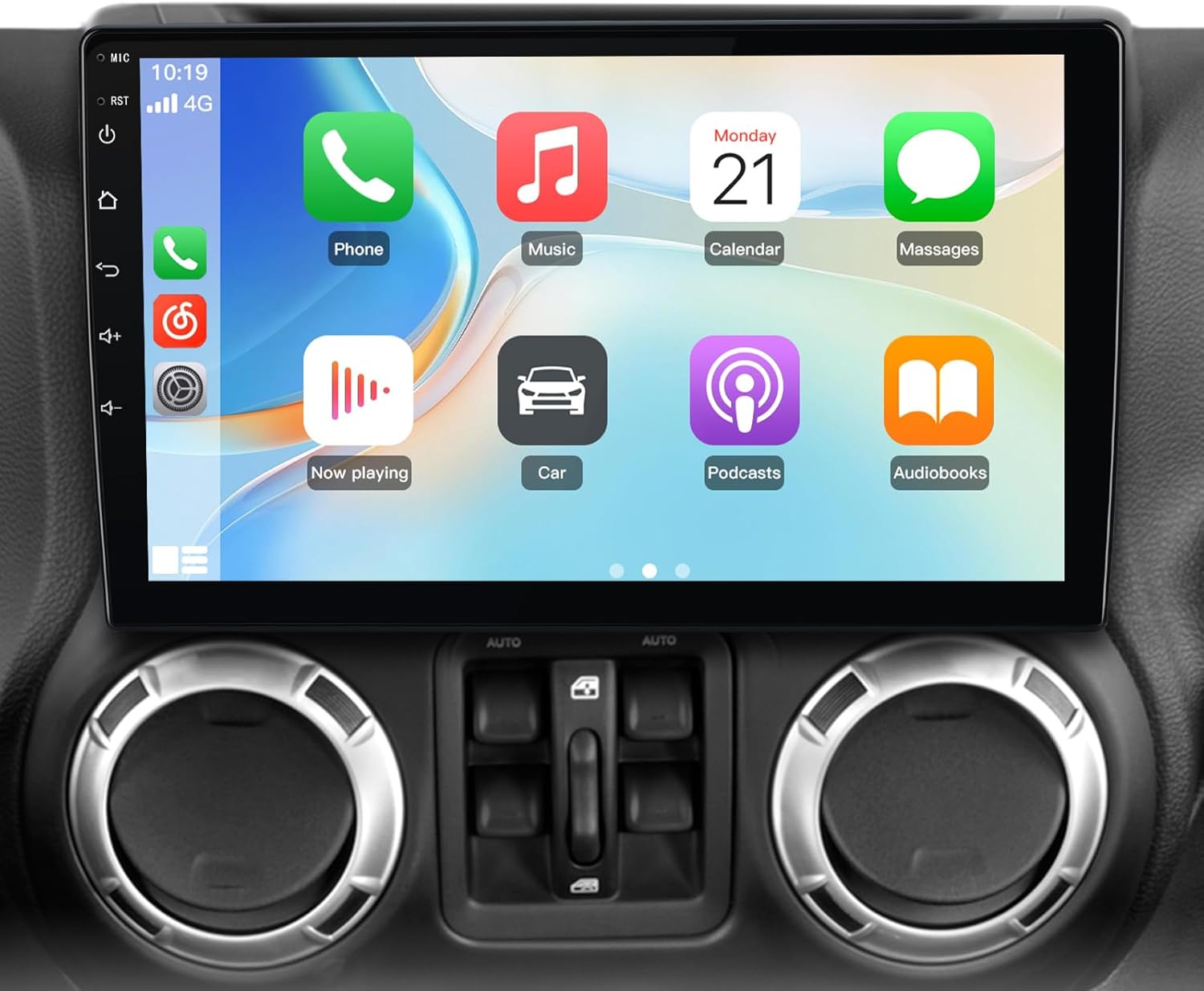 AWESAFE Car Stereo Radio for Jeep Wrangler JK Compass Grand Cherokee Dodge Ram 1500 with GPS FM Bluetooth CarPlay and Android Auto