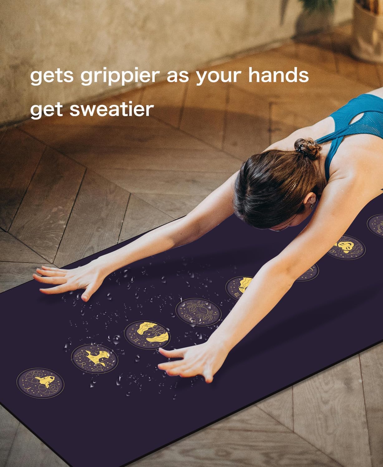 Non Slip Yoga Mat TPE Workout Mat for Men Women, Thick Workout Mat with Carrying Strap, Fitness Mats for Exercise, Yoga, Fitness, Pilates, Floor Workouts (72" x 24" x 6mm)