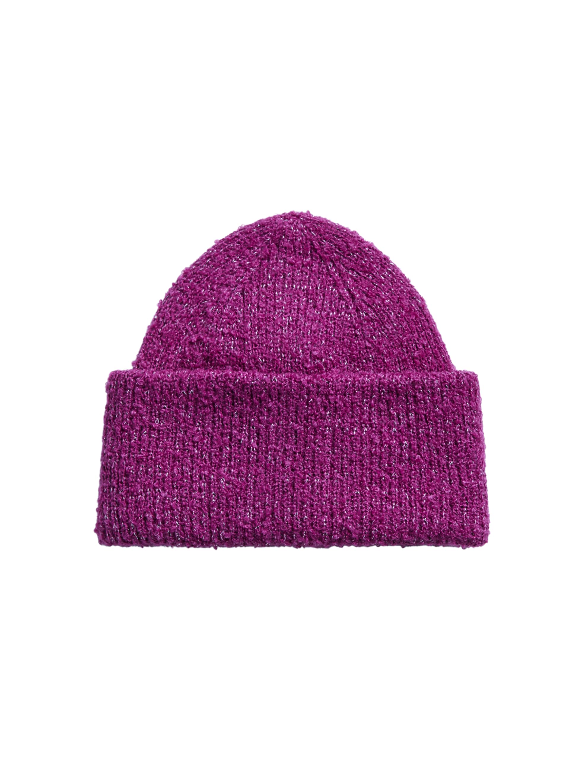 Pieces Women's Festival Fuchsia/Detail: Silver Lurex Pcpyron Lurex Hood Noos Bc Knitted Hat, One Size Fits All