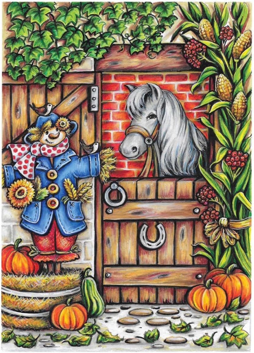 creative haven autumn charm coloring book - الصورة 8