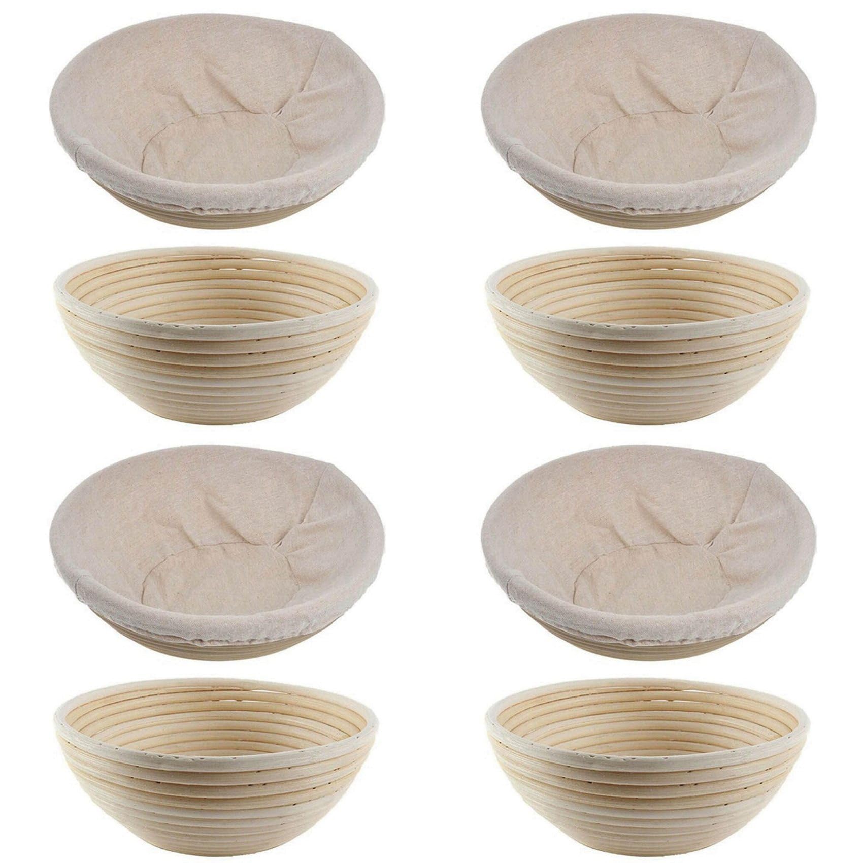 Aundhegrtt 4X Round Rattan Bread Fermentation Basket Drying Storage Fermentation Basket Bread Fermentation Basket