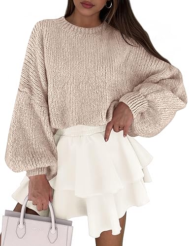 PRETTYGARDEN Sweaters for Women 2026 Fall Chunky Knit Long Sleeve