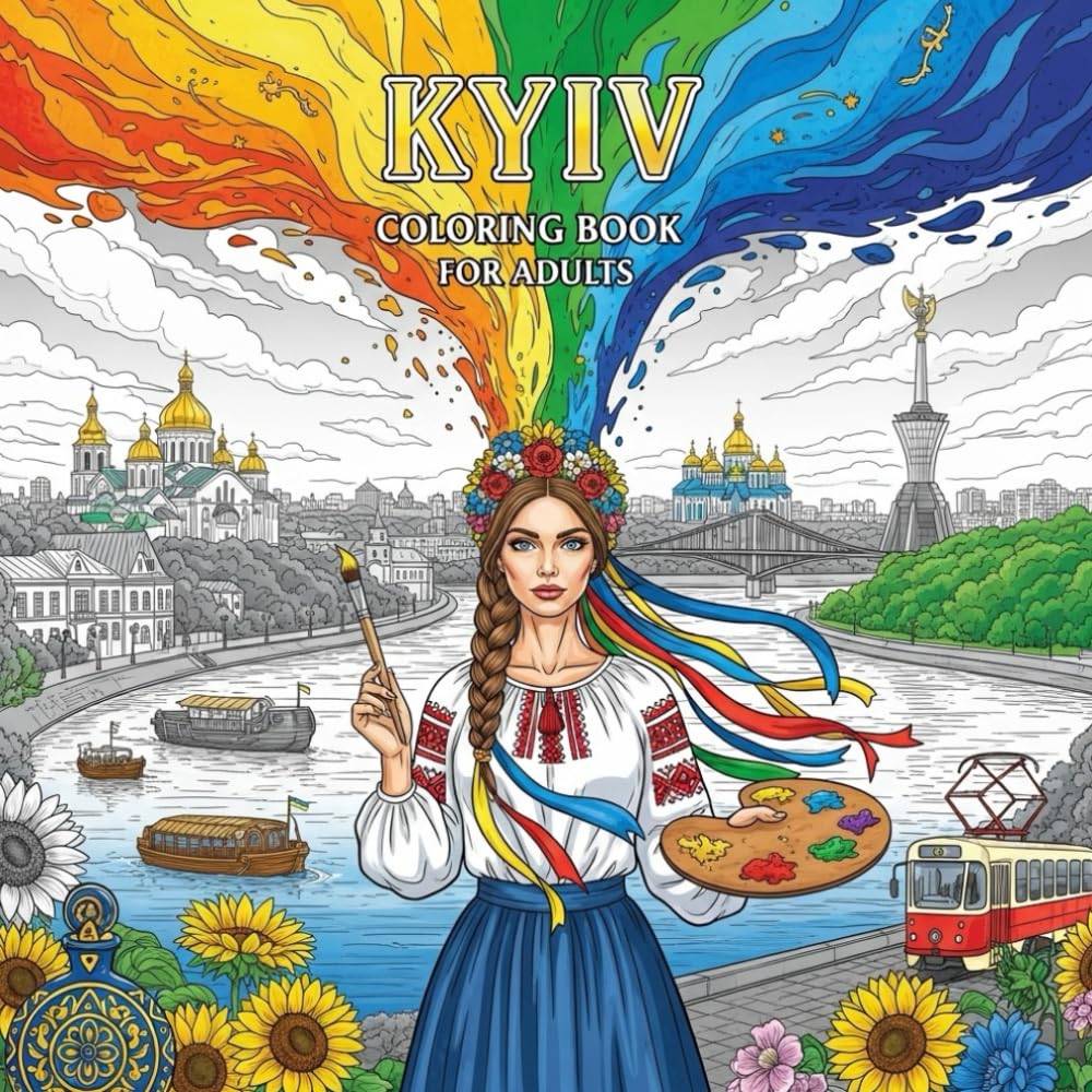 Kyiv Coloring Book for Adults: From the Heart of Ukraine Bold and Easy Pages Simple Designs for Travel and Relaxation for Adults, Teens, Seniors to ... Stress (Coloring series of European capitals)