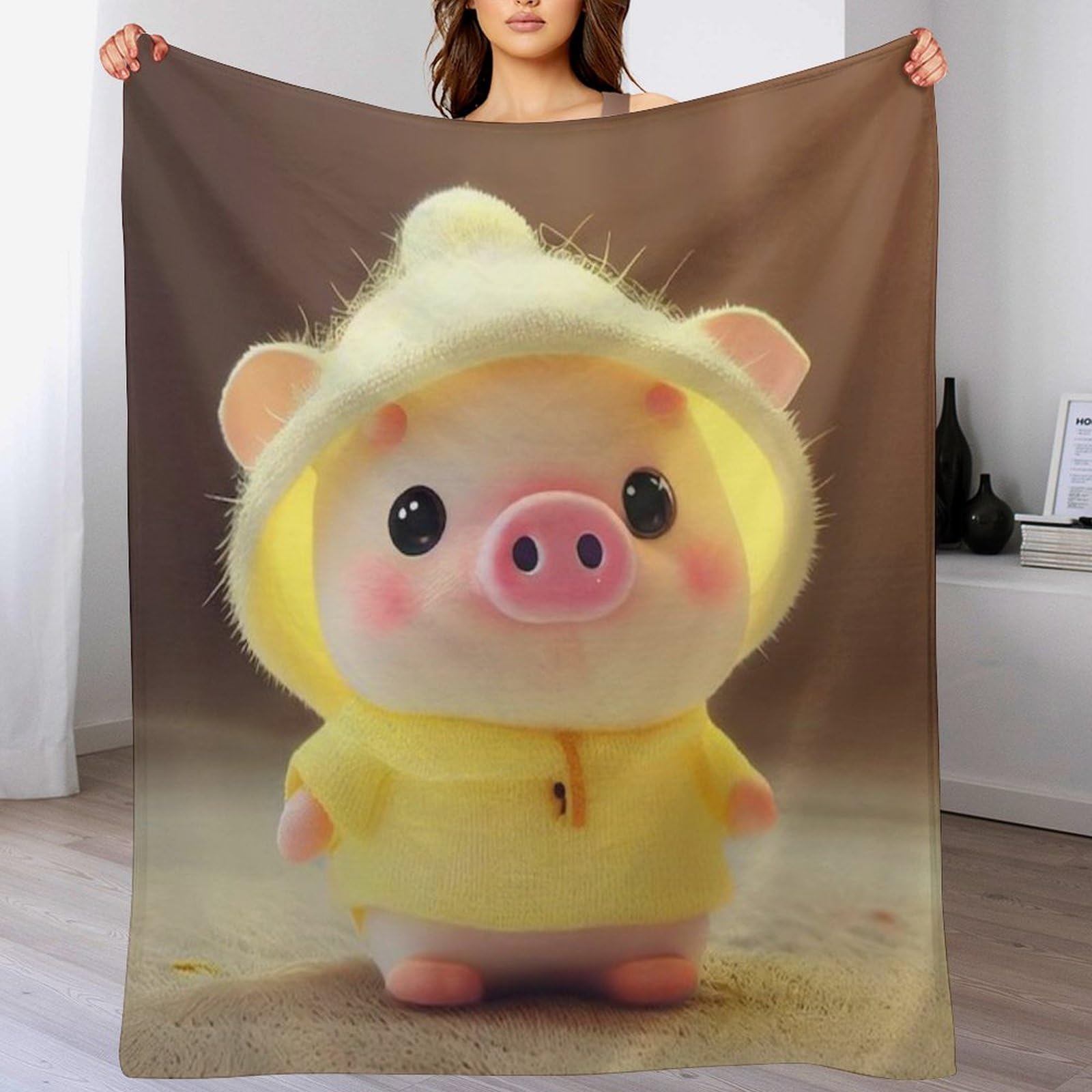 Plaid cochon mignon pour lit d'enfant remède contre les courants d'air frais