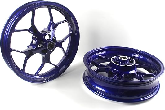 Blue Front and Rear Wheel Rims Compatible with Yamaha YZF R3 R25 MT03 MT25 2015-2024 ABS include, Motorcycle Replacement Accessories Parts