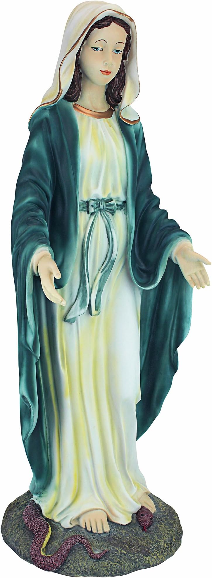 Design Toscano KY53061 Virgin Mary the Blessed Mother of the Immaculate Conception Religious Garden Statue, 23 Inch, Polyresin, Full Color