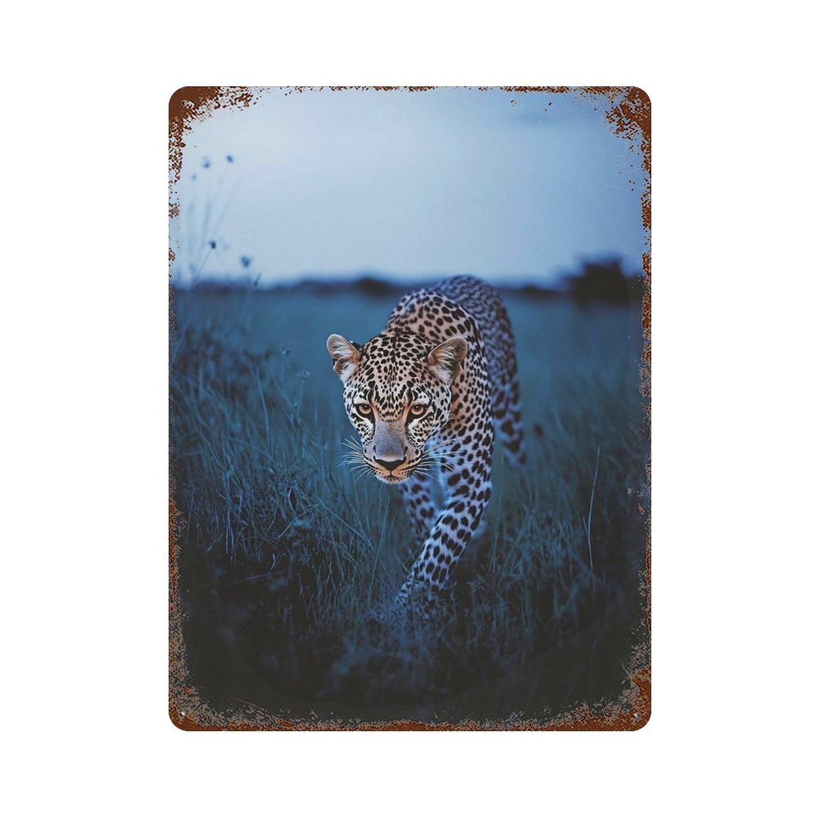 xiaoxiaoshen Cheetah Print, Photography Print Wall Decor Art Metal Tin Poster Modern Home Decor Art Home Bar Shop Decorations Vintage Sign 40x30cm