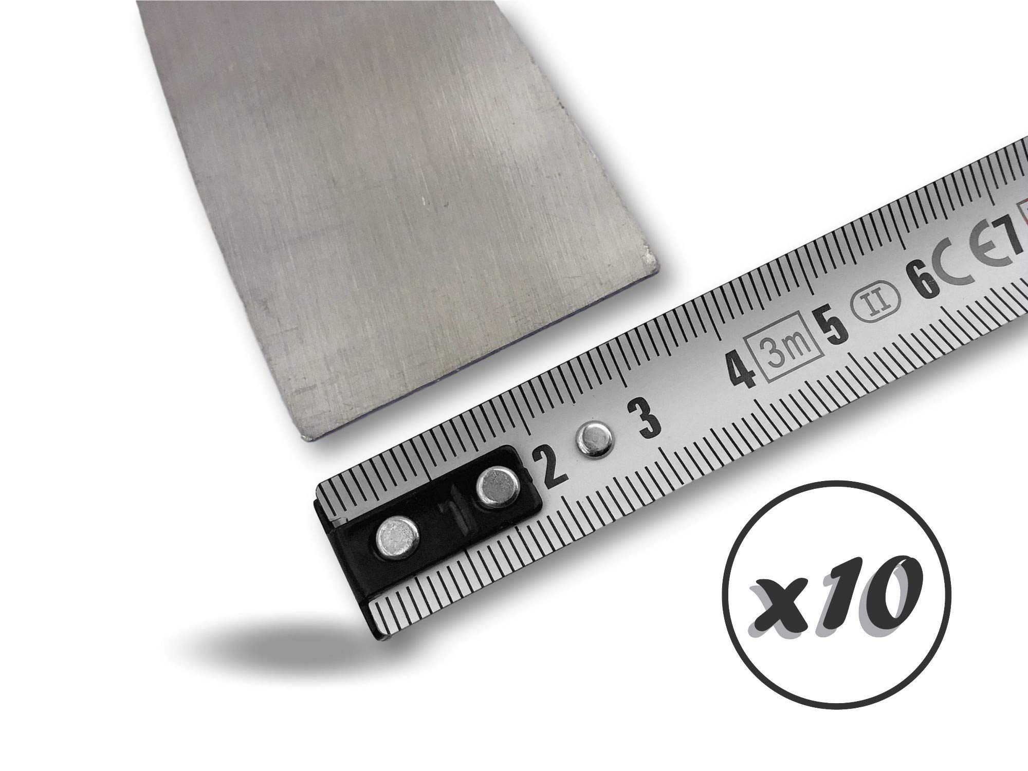 Kibros Lot 10 couteaux à enduire acier poli spatule grattoir 40 mm