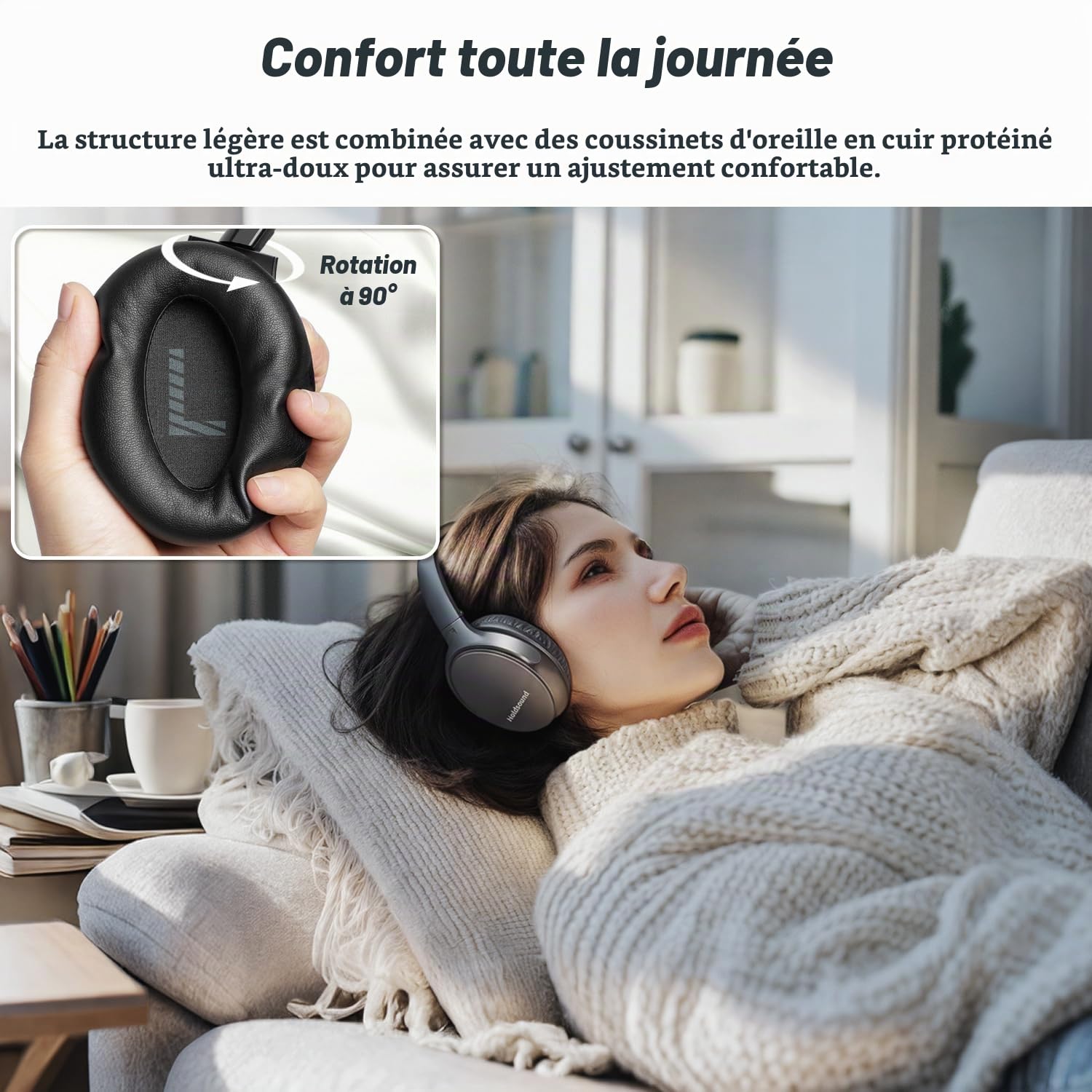 Holdsound Casque sans Fil TV, Léger Et Confortable, Pas De Retard Audio