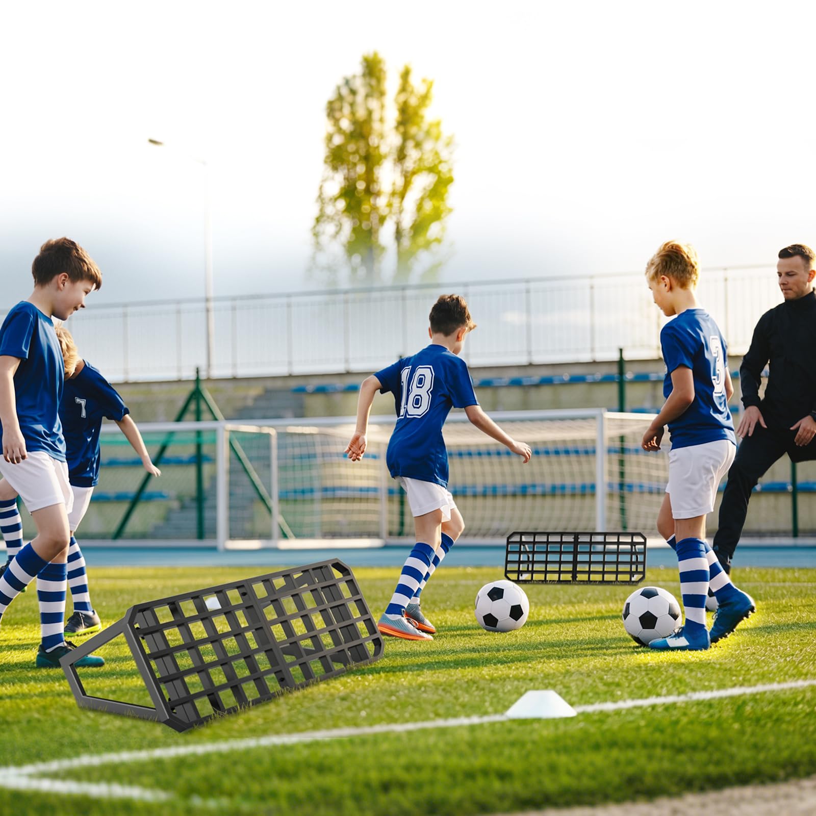 Fußball Rebound Board, Rebounder Board Fussball Trainingszubehör - Pass & Schuss Fußball Training, Fussball Rebounder mit 2 Rückprallwinkeln