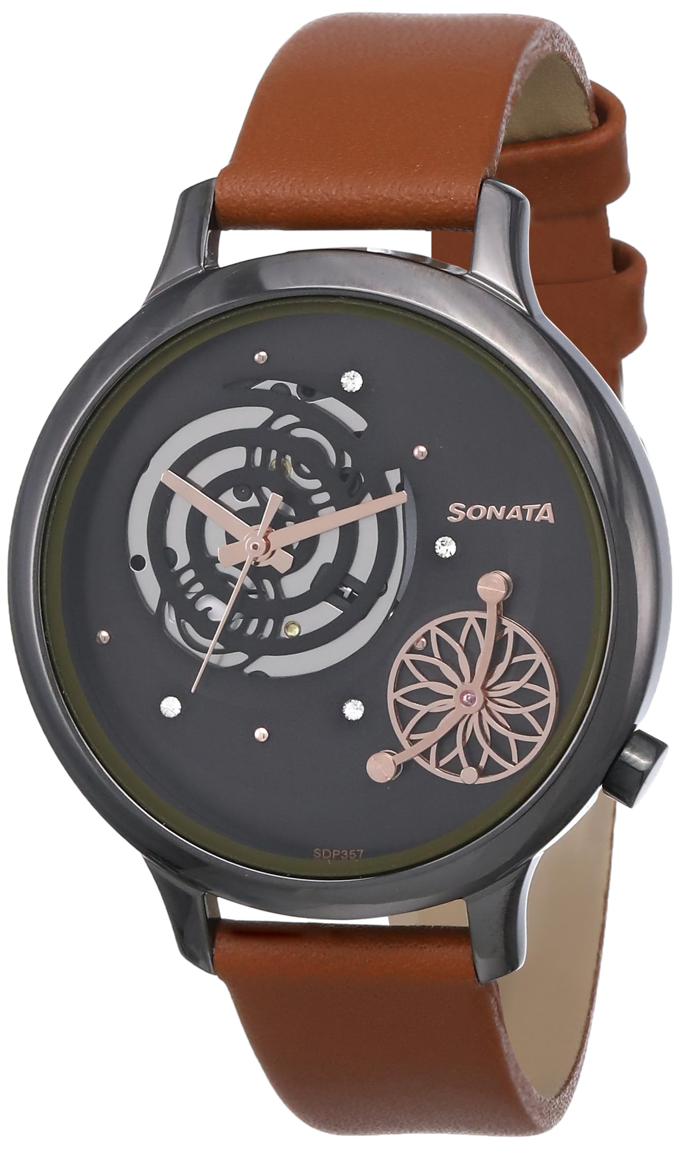 Sonata Unveil Quartz Analog Grey Dial Leather Strap Watch for Women-8190QL02 (B0CRHQLWCW) Amazon Price History, Amazon Price Tracker