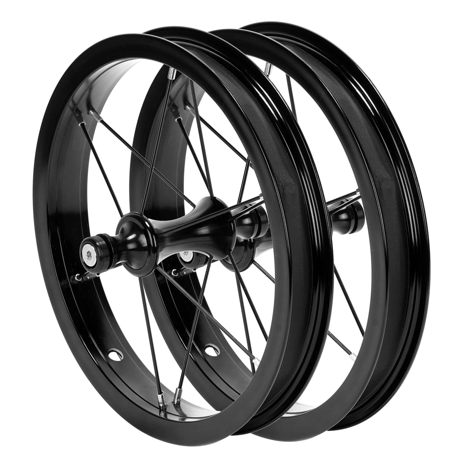 Upgrade Your Balance Bike with Pair 12 inch Wheels for Strider etc.- Racing Replacement Set with Aluminum Alloy Wheels Rims and Pneumatic Butyl Tires