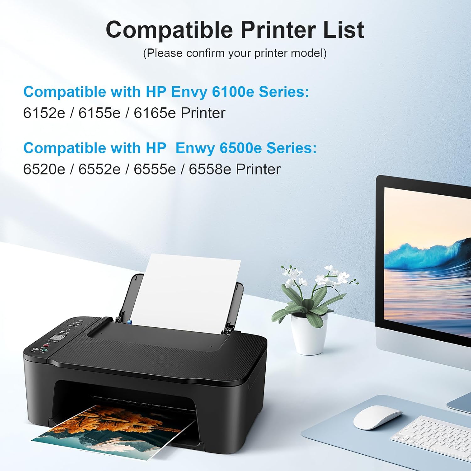 68XL Black/Tri-Color Ink Cartridges Combo Pack Compatible for HP 68XL 68e 68 Work with HP Envy 6155e 6555e 6152e 6552e 6558e 6100e 6500e Series Printer - High Yield
