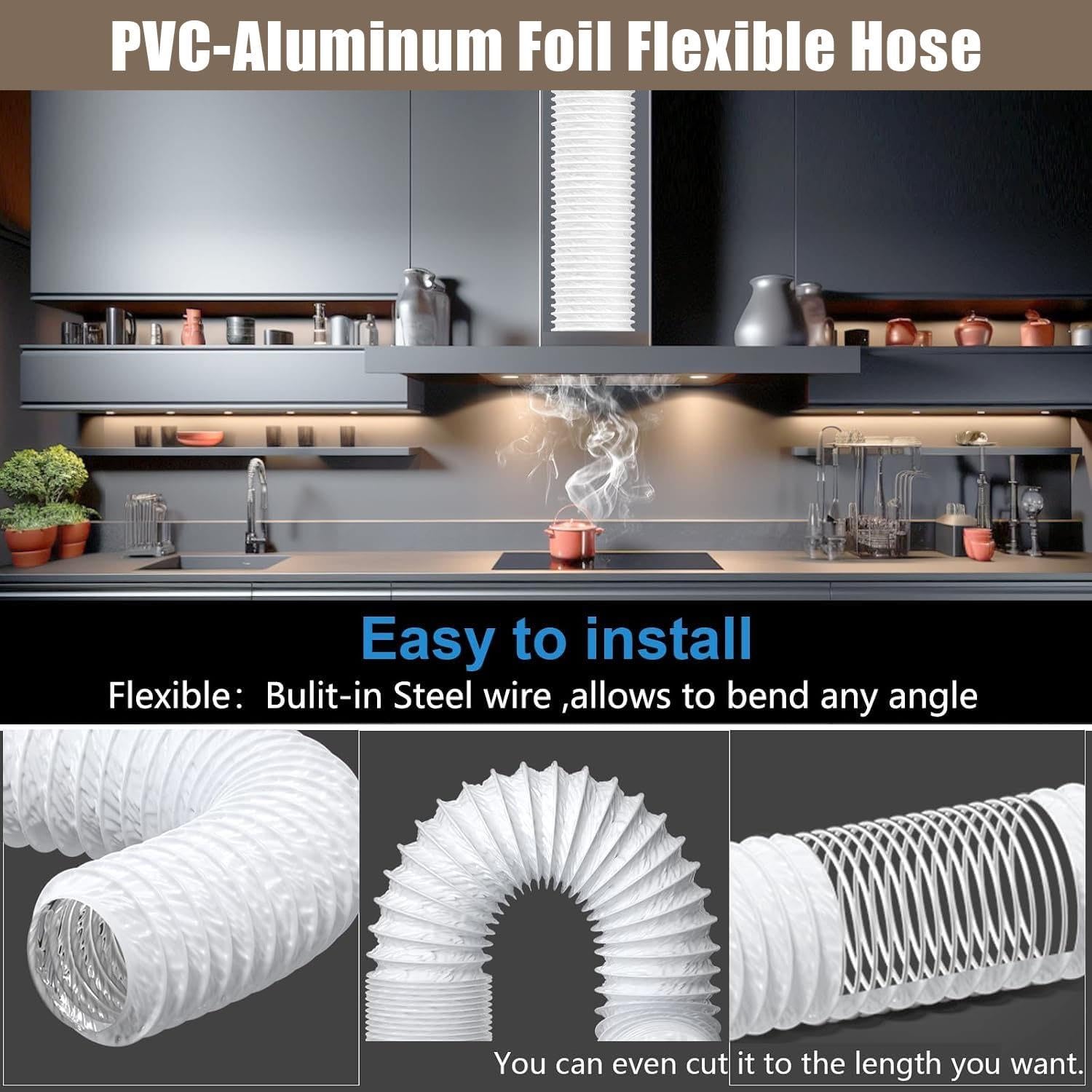 PVC Abluftschlauch Lüftungsschlauch Flexibel Alurohr Schlauch Trockner
