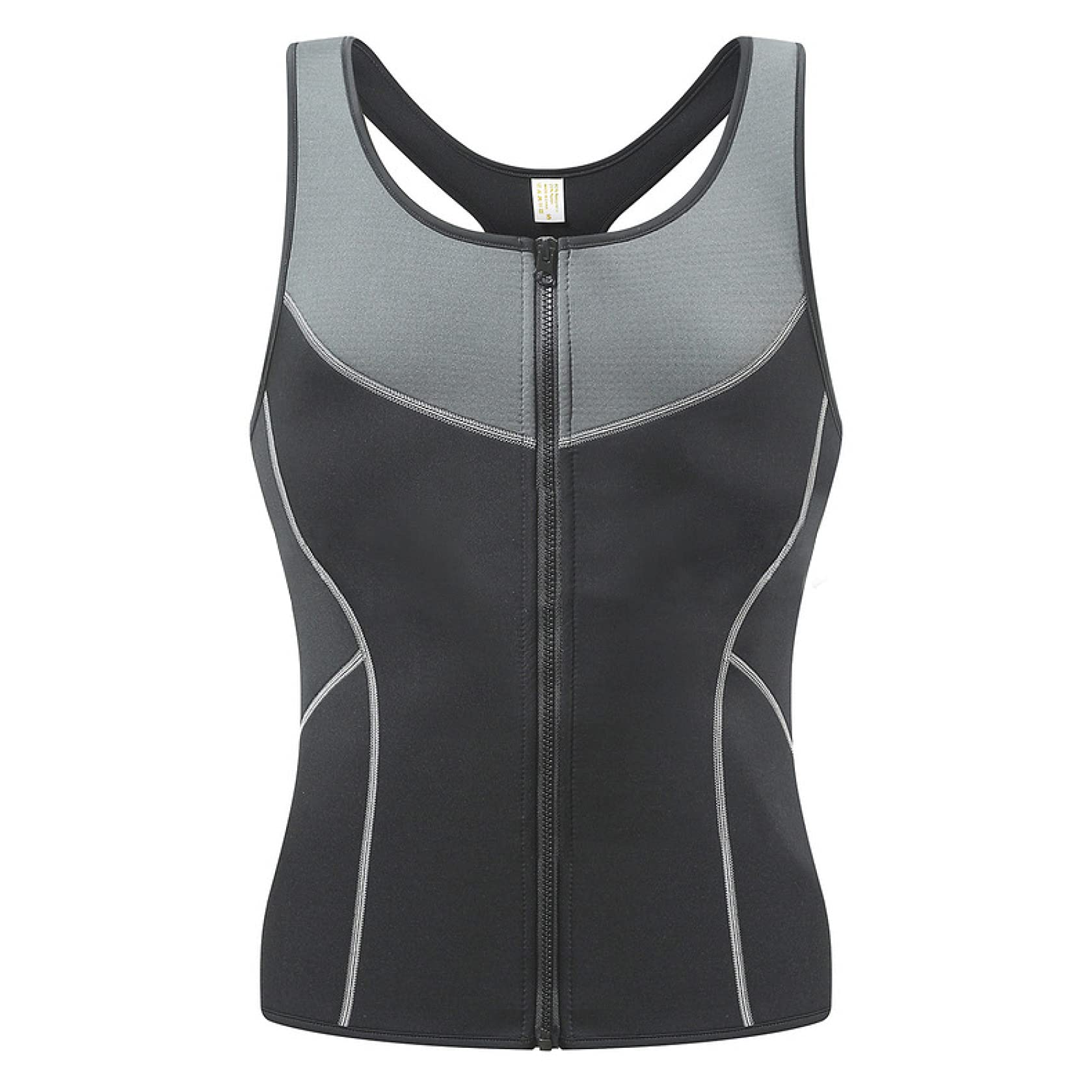 Herren-saunaanzü zum abnehmen, ärmellos, wärmeeinschluss, Kompressions-Tanktops, reißverschluss, bauchfettverbrenner, Body Shaper für das fitnessstudio
