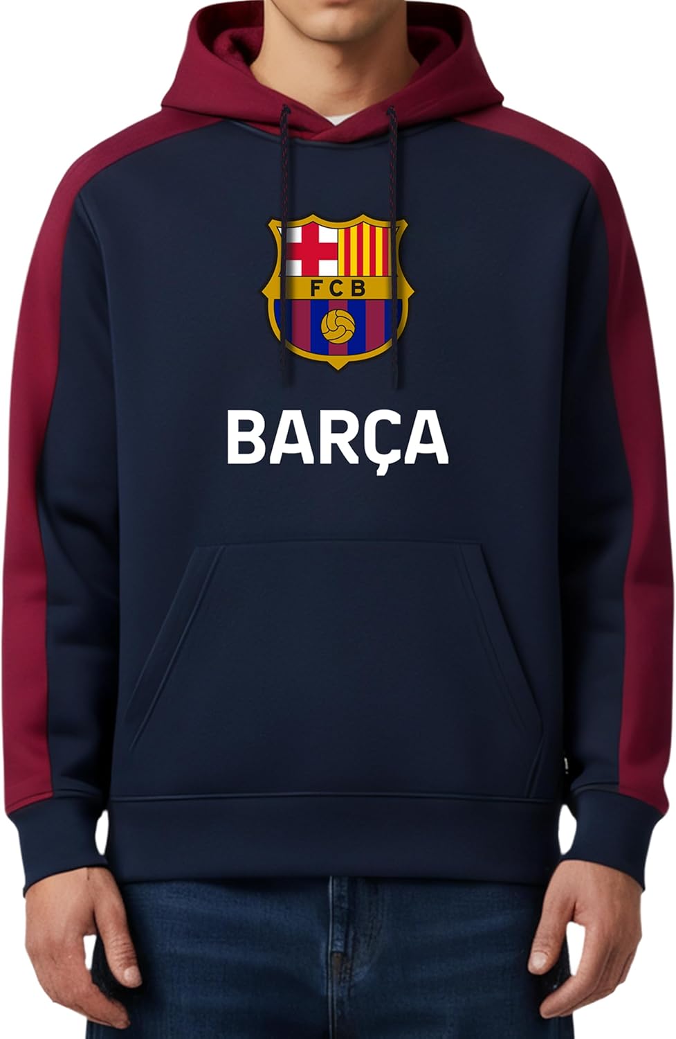 Icon Sports Officially Licensed FC Barcelona Pullover Hoodie - Unisex Adult