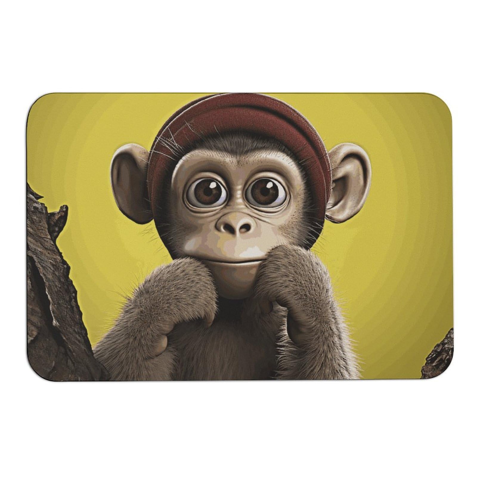 Tapis absorbant l'eau antidérapant et paillasson singe 60 x 40 cm