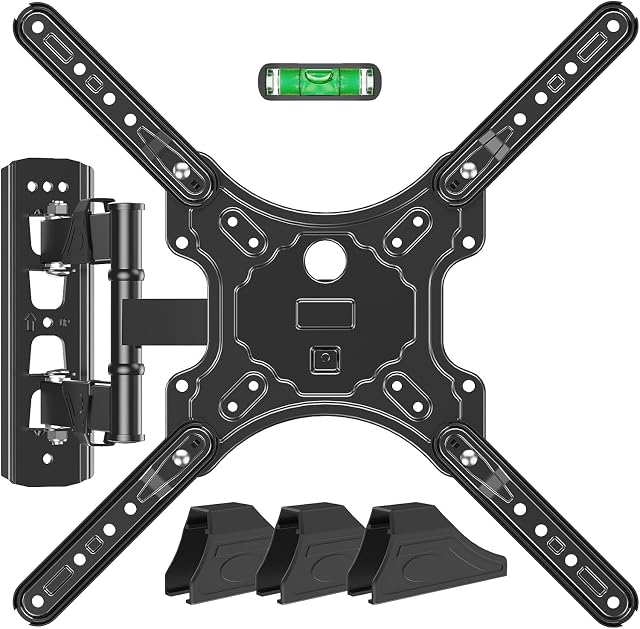 MOUNTUP TV Supports muraux pour la plupart des TV 26-60 pouces, Plein mouvement TV Bracket avec pivotant et extension, bras articulés, incrustation, nivellement, conception monotube, Max VESA 400x400mm jusqu'à 77lbs, MU0009