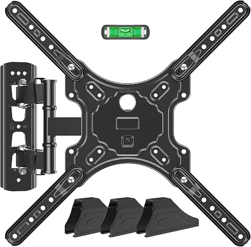 MOUNTUP Full Motion TV Wall Mount for Most 26-60 Inch TVs, Max VESA 400x400mm Wall Mount TV Bracket with Swivel Tilting Extension Level Adjustment for LED LCD Flat Curved TVs Up to 77 LBS, MU0018