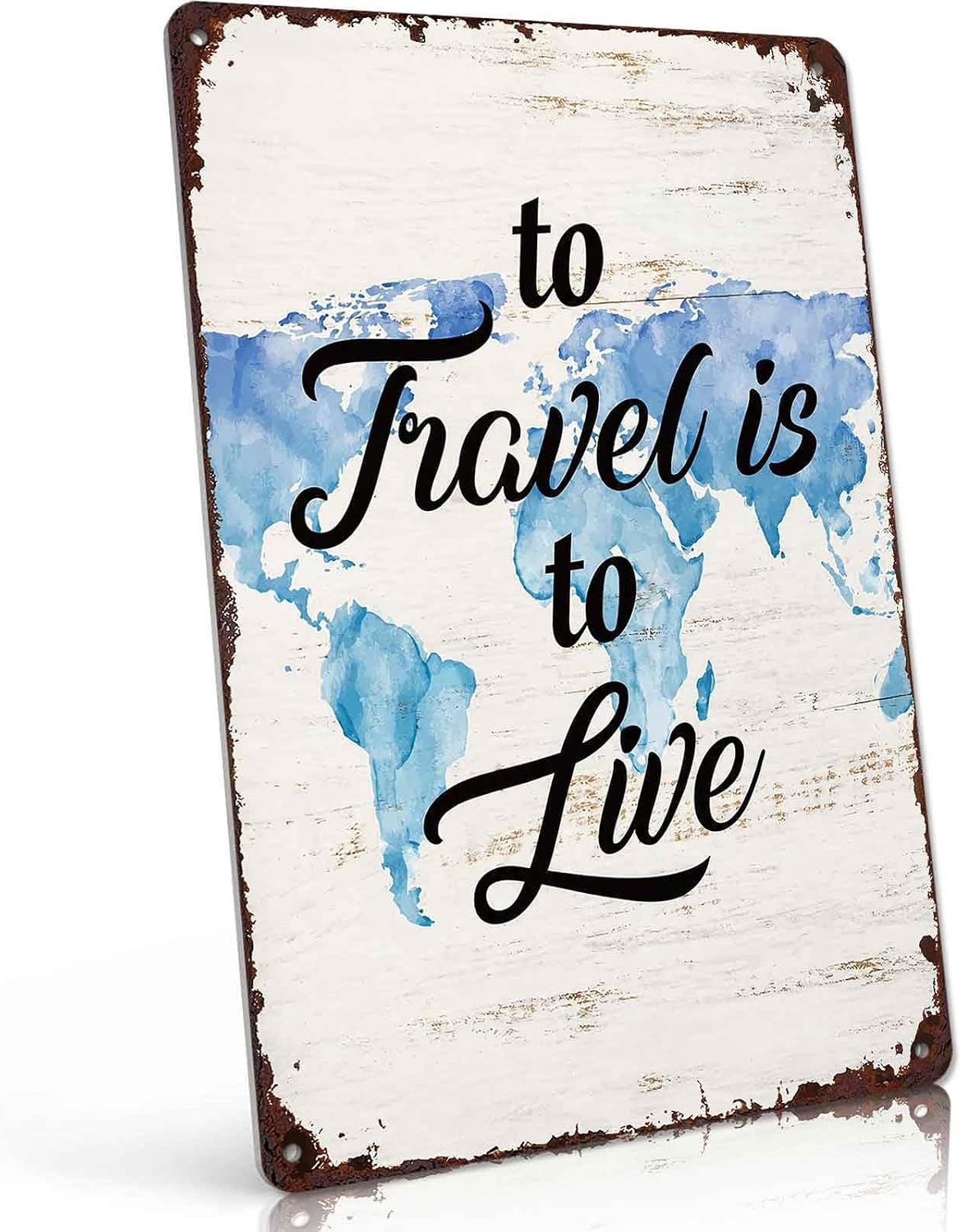 Travel Themed Vintage Metal Wall Art Signs 8X12 Inch