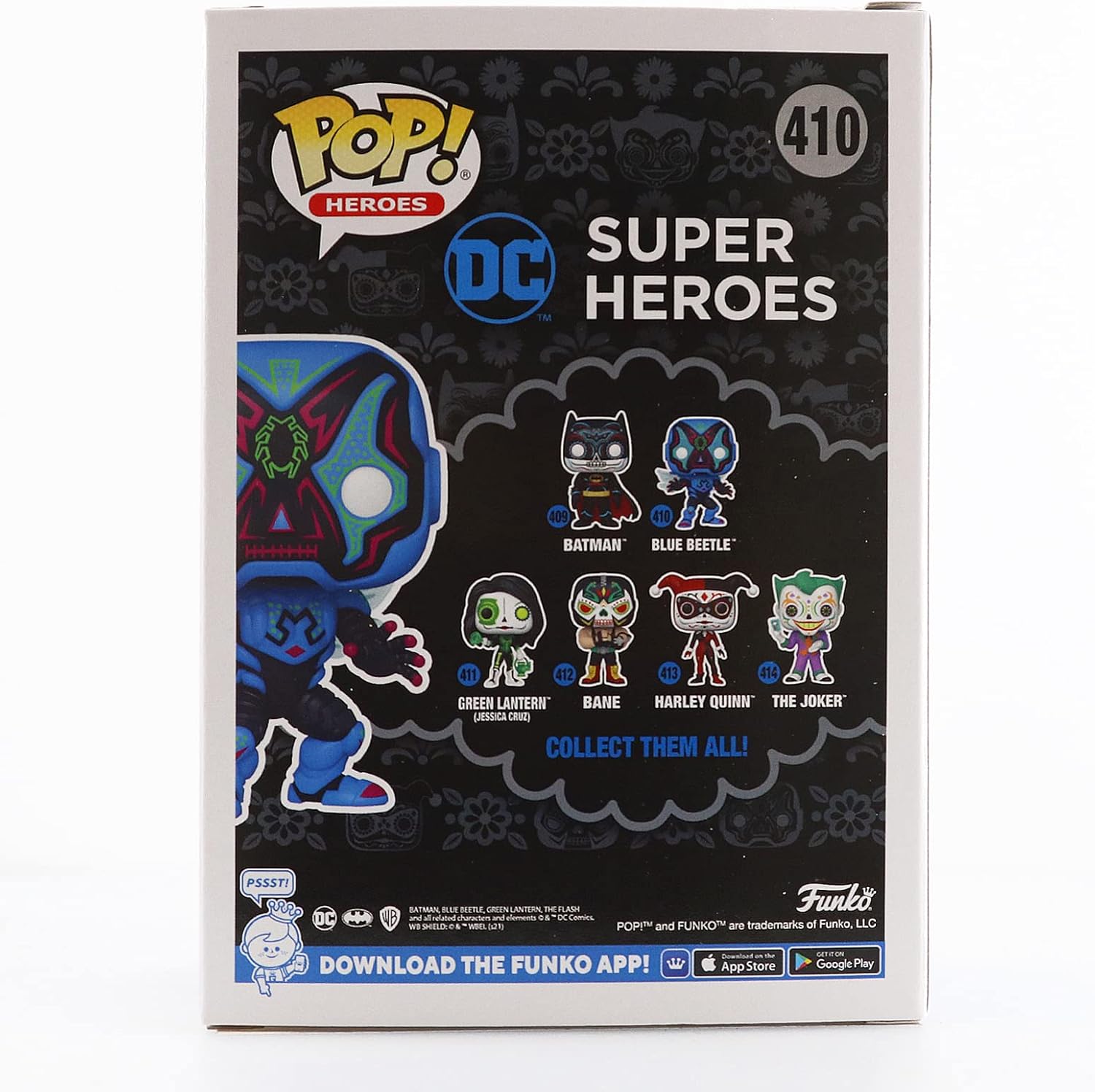 Funko Pop DC Super Heroes Blue Beetle #410 Glow in The Dark Gamestop Exclusive