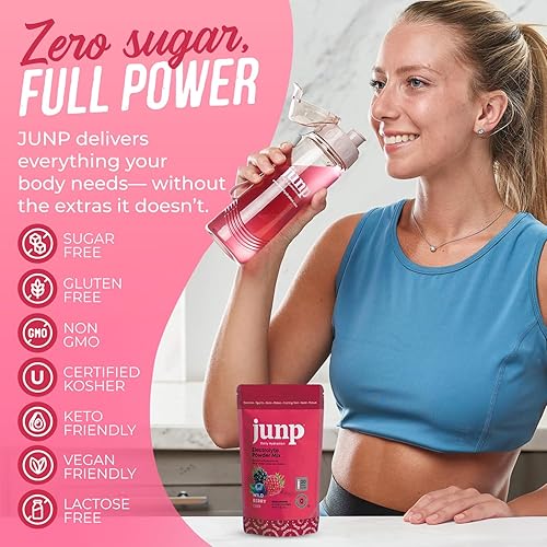 Miniatura 100 de JUNP Paquetes de electrolitos en polvo sin azúcar para agua, paquetes de hidratación instantánea con sal y potasio, cero calorías, sin