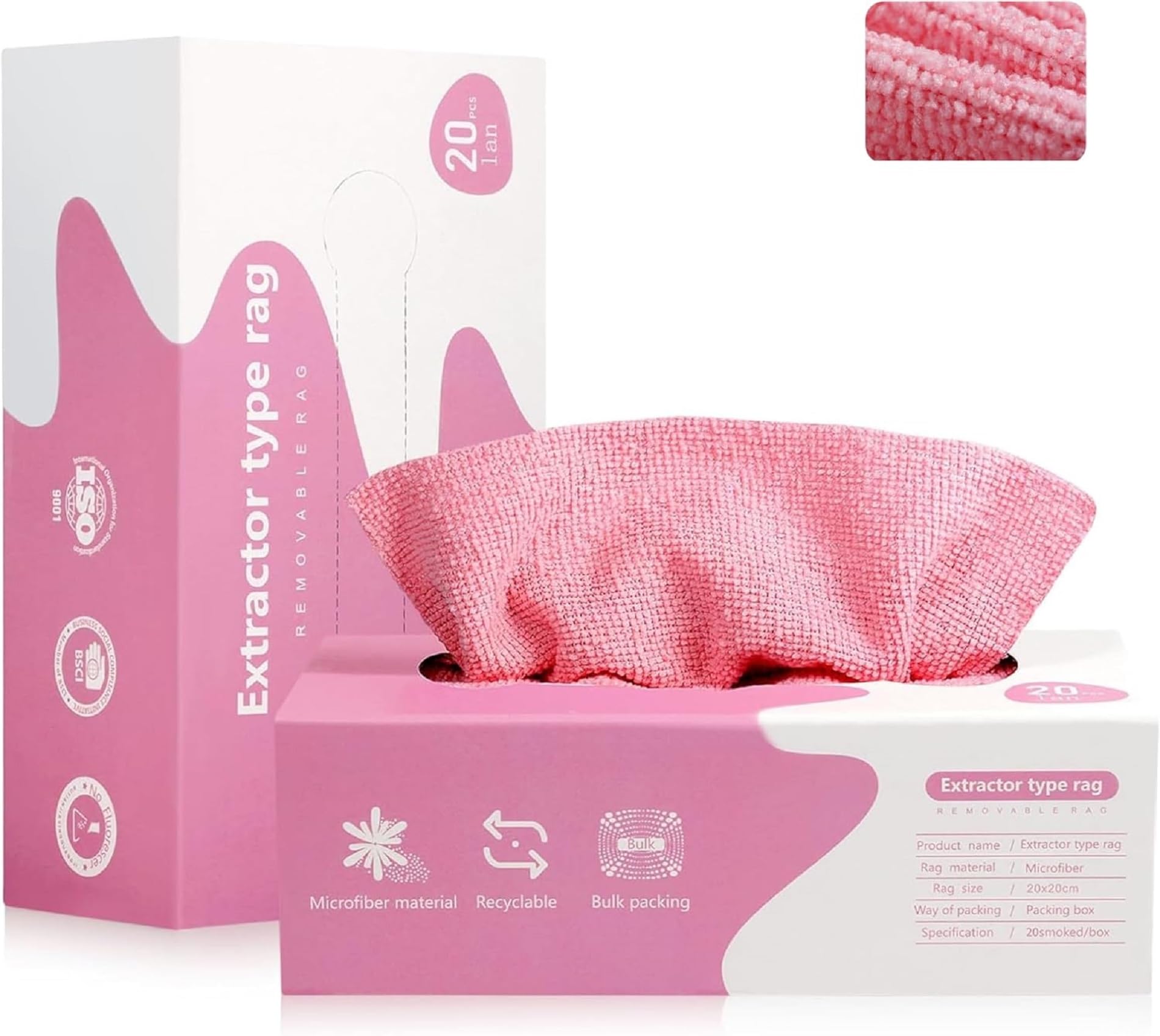 Multipurpose Microfiber Cloth with Dispenser Box - 20pcs - Best for all Home and Travel purposes | Reusable Microfiber Towels for cleaning Car Interior , Kitchen, household, tableware, furniture, etc.