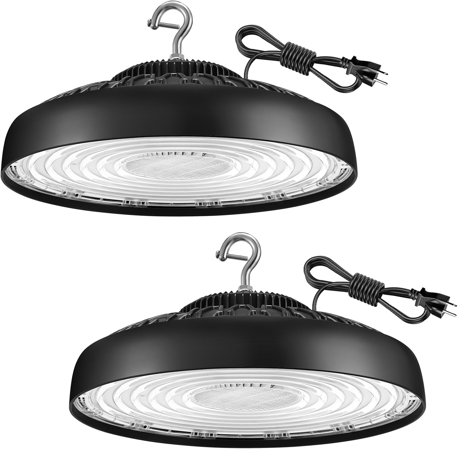 2 Pack 400W UFO LED High Bay Light, 60000LM 5000K Daylight, Replaces 1600W MH/HPS, for Warehouse, Workshop, Gym, Stadium, Industrial & Commercial Lighting Non-dimmable