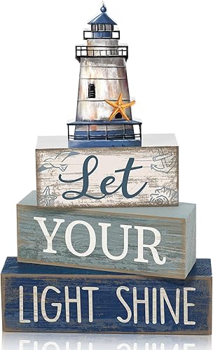 Miniatura 67 de 4 piezas de decoración de mesa de Navidad de madera de Papá Noel, decoración de bandeja escalonada de Navidad, letrero decorativo de bloques de Papá