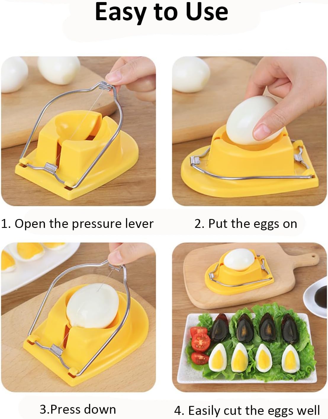 MXY Egg Slicer for Hard Boiled Eggs Deviled Egg Pickled Egg Cut Egg in Half image 5