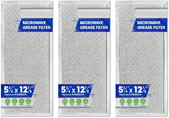 3PCS Aluminum Heat Proof Microwave Grease Filter Replacement Parts Kitchen Over Range Microwave Oven Vent Filter (Fit for W10208631A)