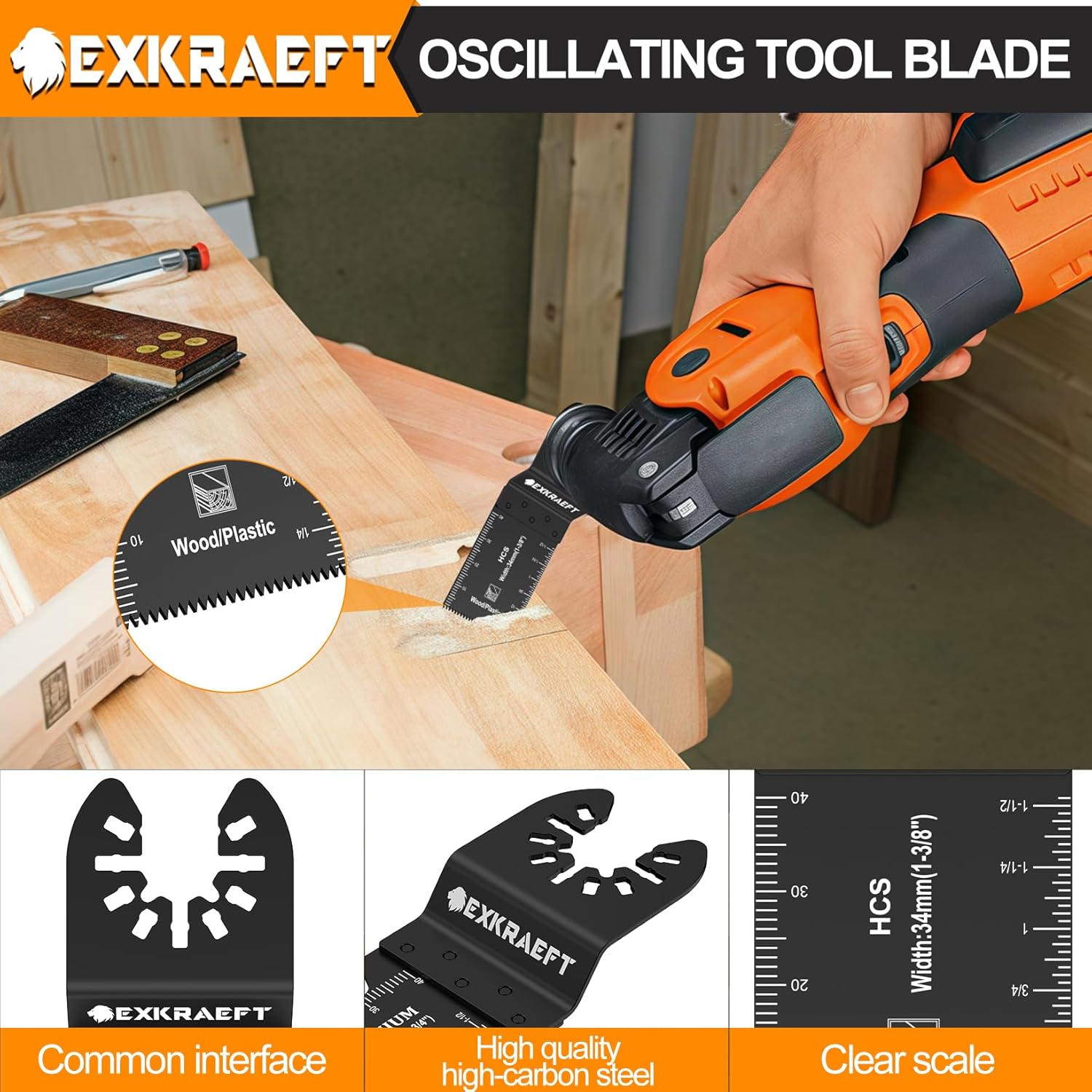 136 PCS Oscillating Tool Blade, Multi Tool Blades Kits with Sandpaper, Arc Edge & Titanium, Oscillating Saw Blades for Wood Metal, Universal Multitool Blades Fit Milwaukee, Ryobi