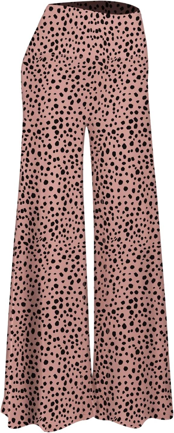 ArolinaPalazzo Pants for Women Dressy Casual Wide Leg Pants Stretchy Flowy High Waist Lounge Pants