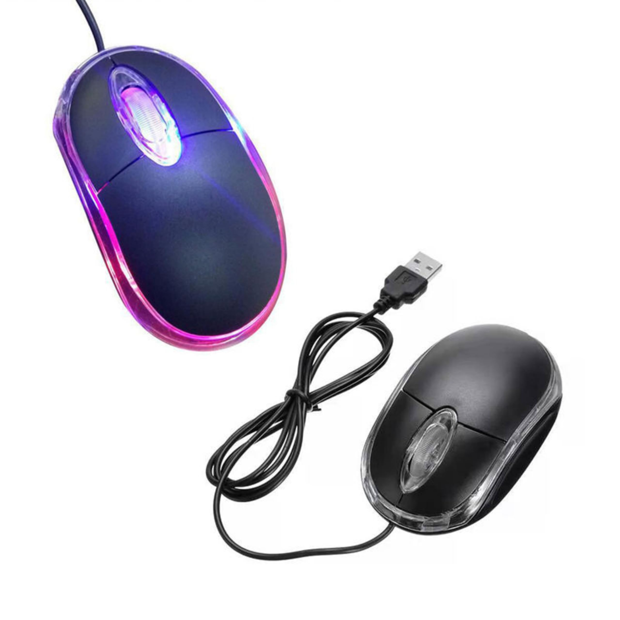 ANRANK UM2030AK - Ratón óptico USB 3D con 3 botones, rueda de desplazamiento, luz LED, color negro
