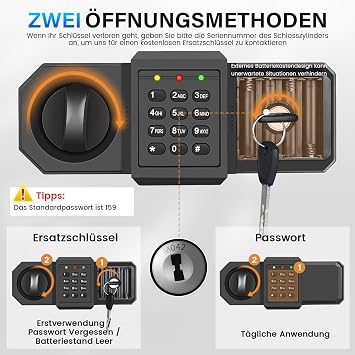 [Upgraded] 25L Safe Fireproof for Home Digital Safe with Replacement Key Removable Shelf and Alarm System Small Safes with Combination Lock for Cash Important Documents