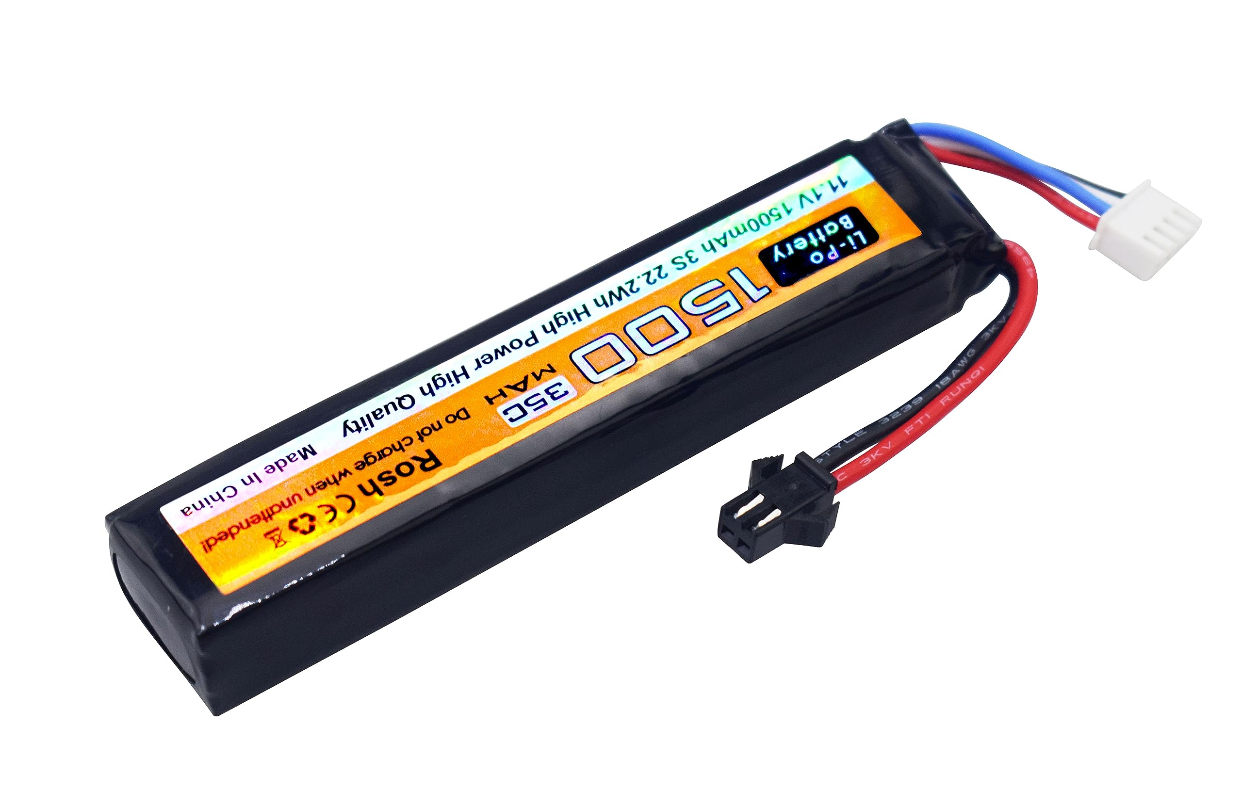2 Baterías LiPo 11.1V 2000mAh 35C Con Cargador USB | Para Pistolas, Coches RC Y Drones | Conector Mini Tamiya