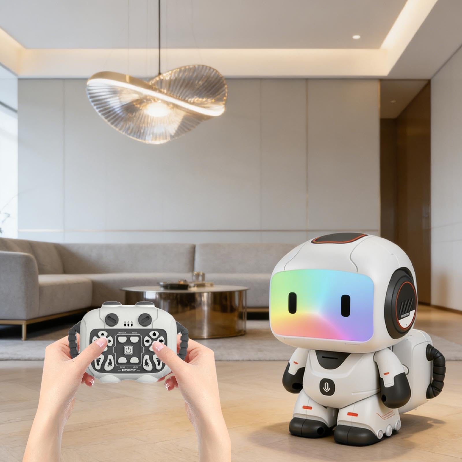 Robot telecomandato, Regalo di Compleanno, movimenti Intelligenti e Flessibili, Divertente modalità di Programmazione, Giocattolo educativo, Grigio