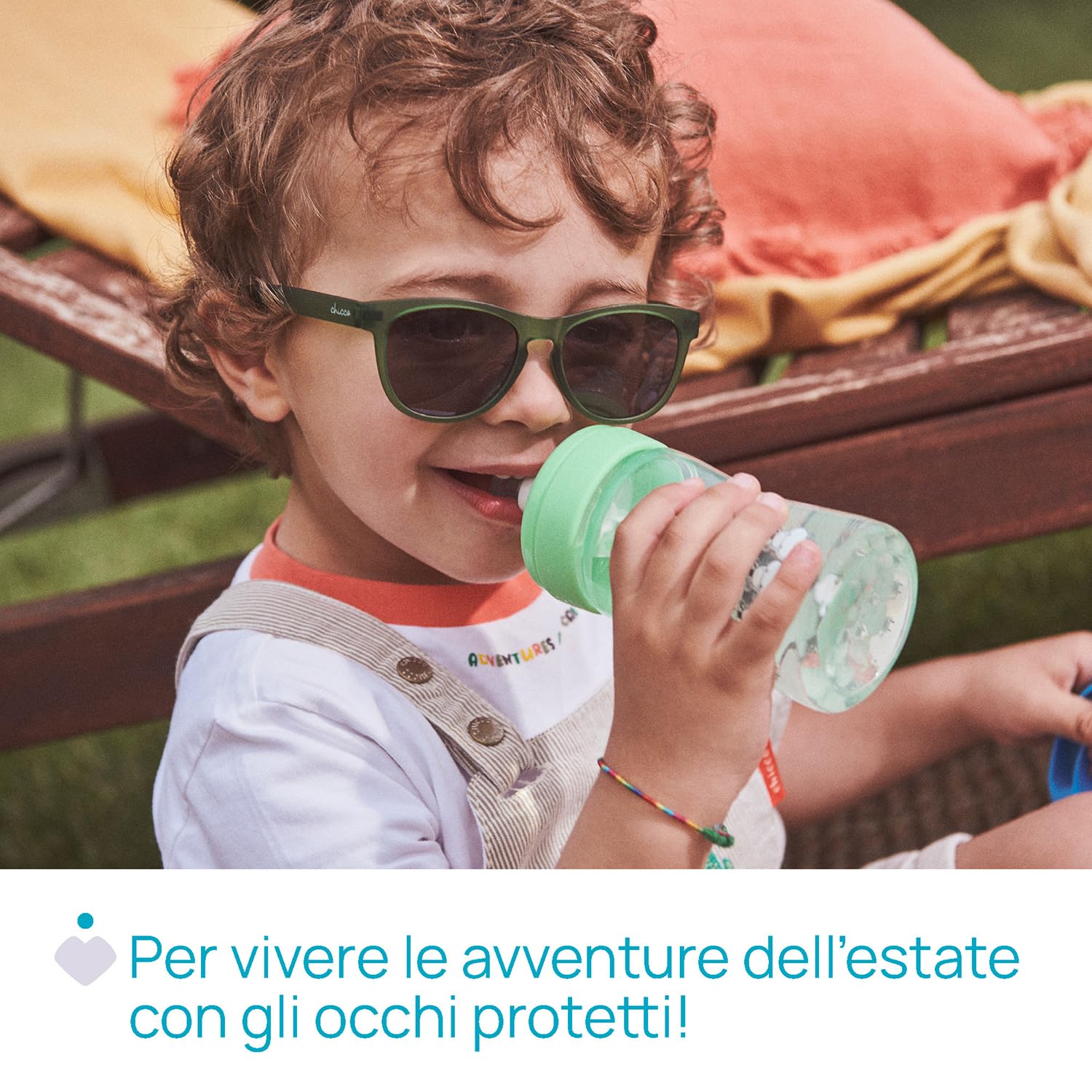 Chicco Occhiali da Sole Bimbo 24 Mesi+, Lenti Resistenti e Antigraffio, Proteggono dai Raggi UVA e UVB, Montatura morbida e flessibile, Lenti colorate a specchio, Custodia Portaocchiali Inclusa, Blu