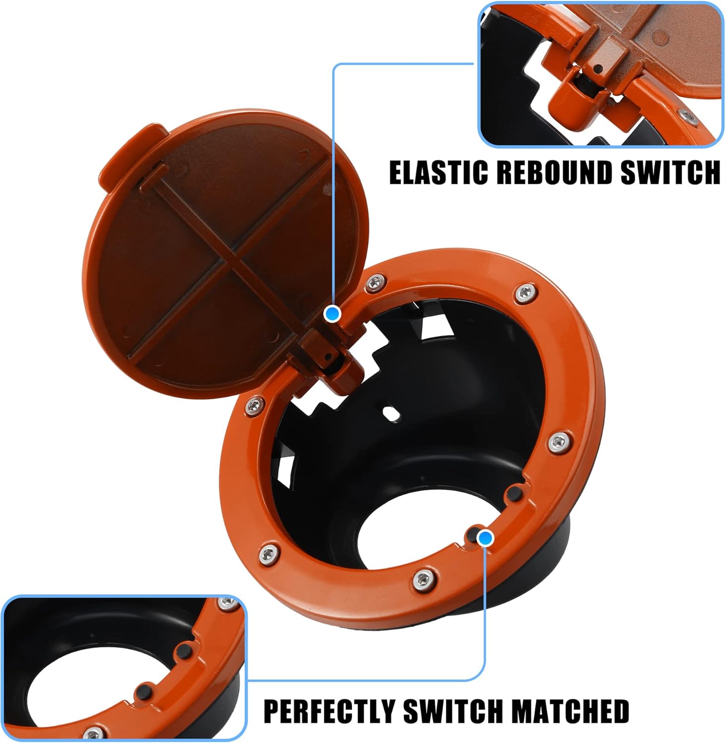 X AUTOHAUX Orange Aluminum Alloy ABS Gas Fuel Tank Cap Cover for Jeep Wrangler 2007-2017 JK 2018 Locking Fuel Filler Cover Accessories