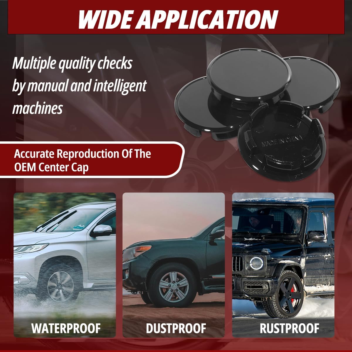 RTrhinotuning Center Cap Plug for Push Through Center Caps Replacement EZ-Lube Hub caps Trailer Wheel Center Caps Lube Caps Black