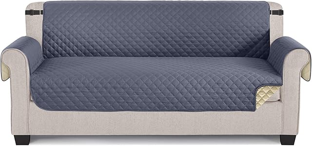 TAOCOCO Sofa Protectors 3 Seater,Slipcover for Sofa,Sofa Cover for Pets,Sofa Slipcovers for Kids with Elastic Strap,Washable Sofa Cover Protect for Pets(Grey)